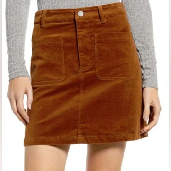 BP. Brown Corduroy Stretch mini Skirt SZ  2X - Picture 2 of 8